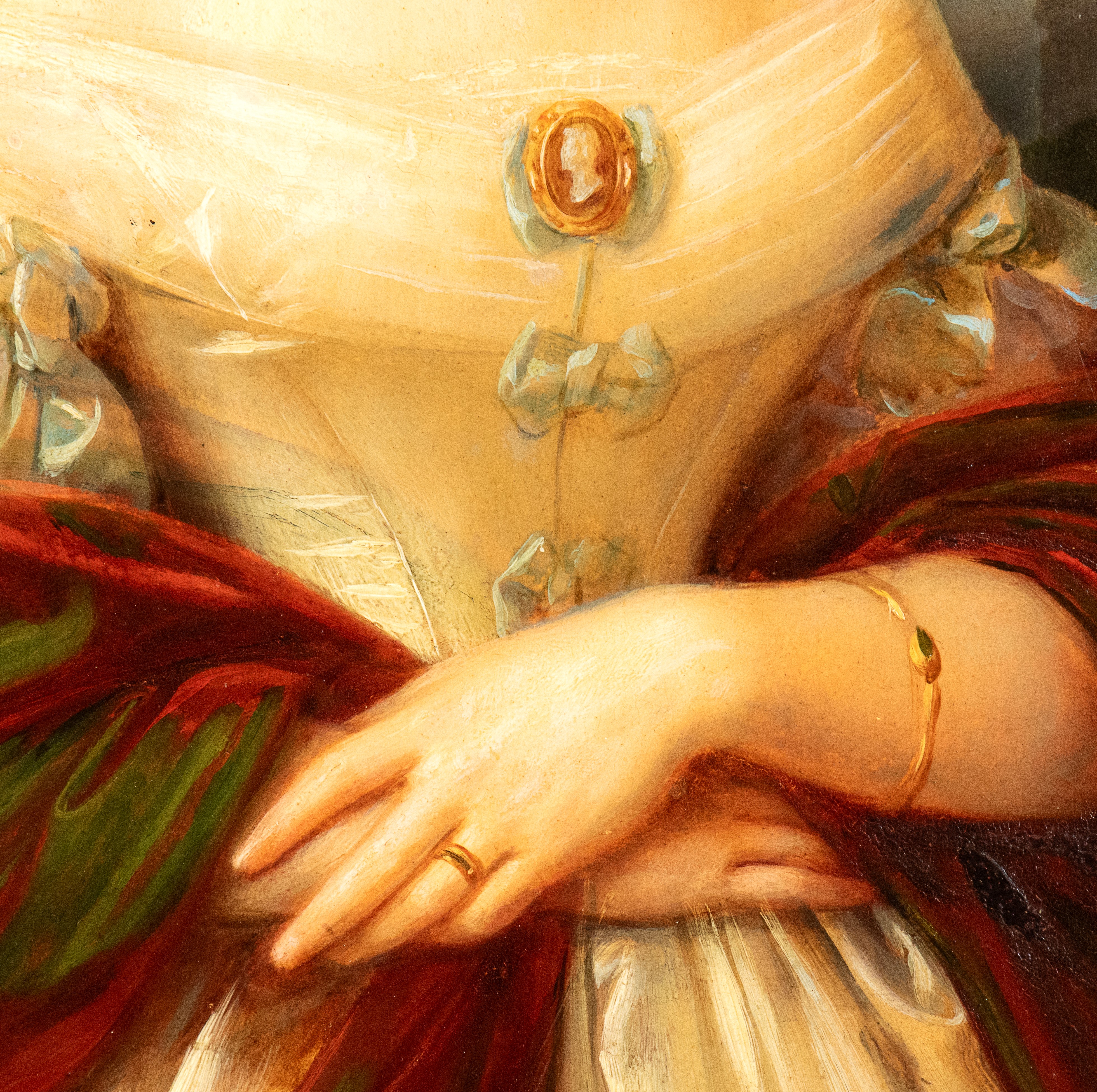 Artista Italiano, Seconda Metà XIX Secolo - Ritratto di Francesca Lucchesi Palli, olio su tavola