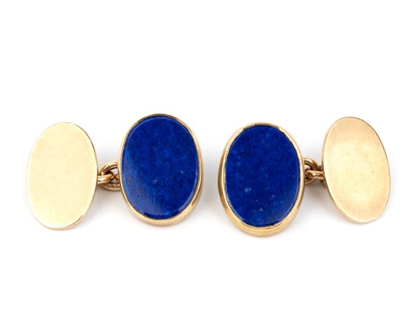 Paio di gemelli da polso in oro e lapis      