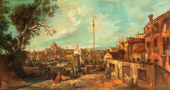 Fantasy view of Venice with the Column of Saint Theodore