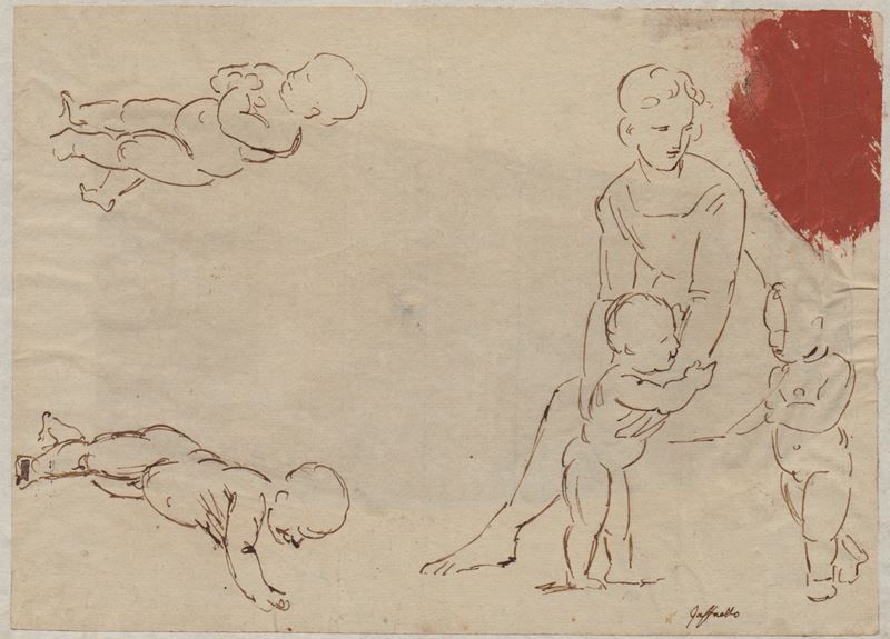 Francesco Coghetti - Studio per Madonna col Bambino con figure di putti