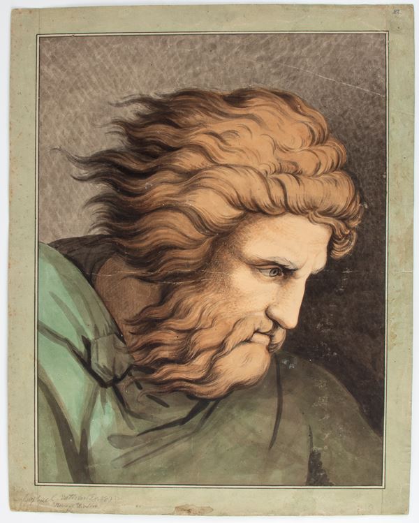 Male head, after Raphael
