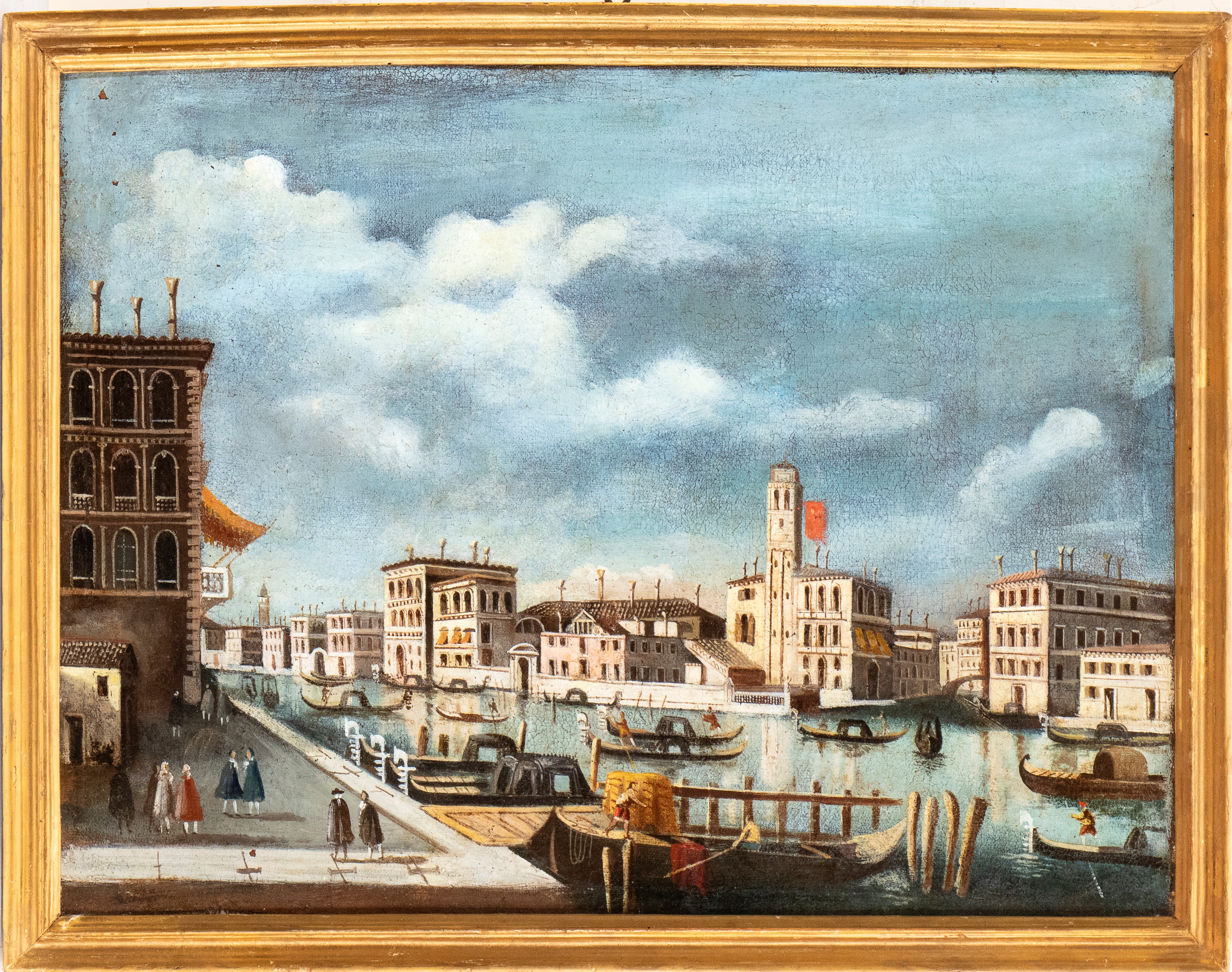 Artista Attivo a Venezia, XVIII Secolo - Veduta del Canal Grande a Venezia, olio su tela