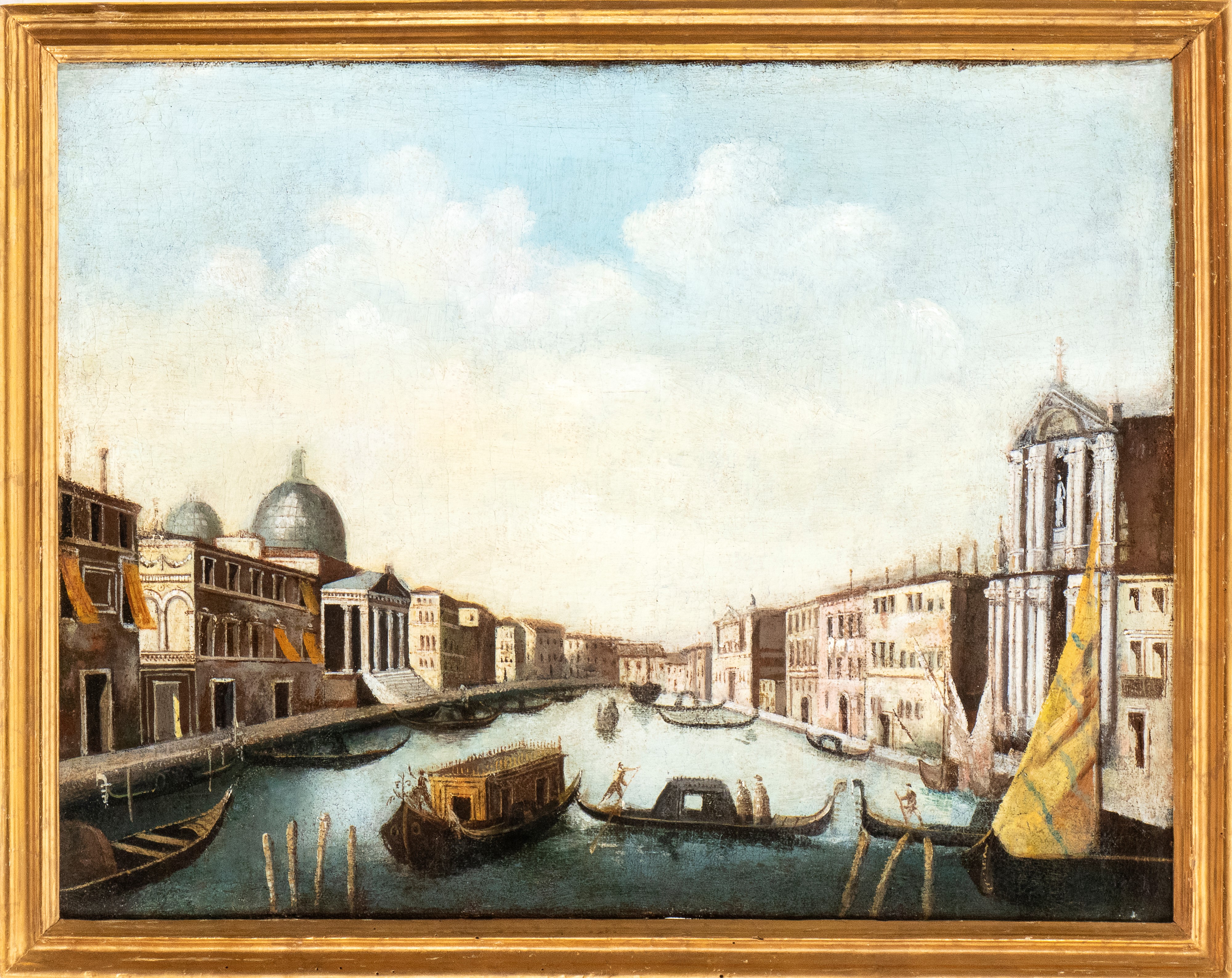 Artista Attivo a Venezia, XVIII Secolo - Veduta del Canal Grande con San Simeone Piccolo e la chi...