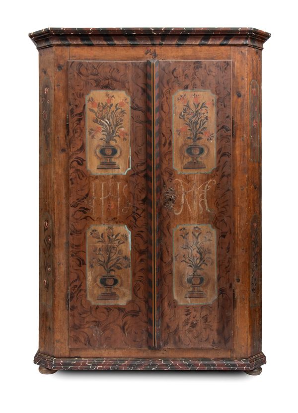 Tyrolean-Style Painted Wardrobe