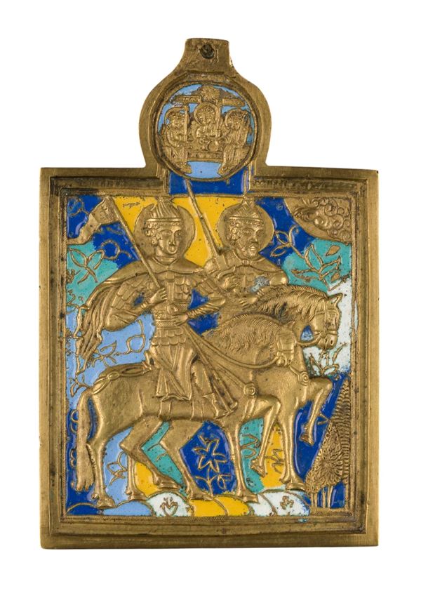 Travel icon depicting Saints Boris and Gleb