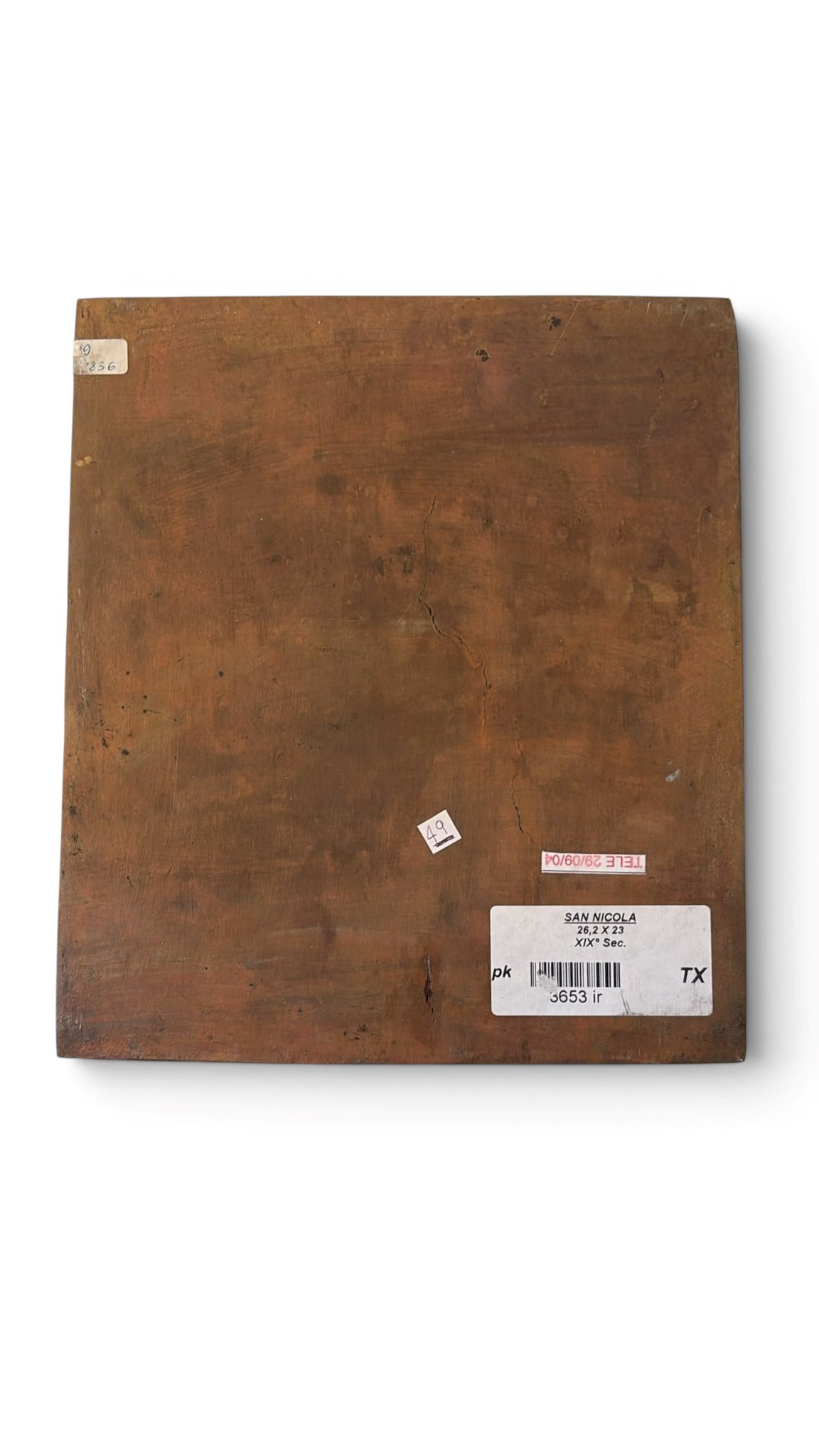 Icona da viaggio di San Nicola di Mira, fusione in bronzo con smalti policromi, XIX secolo