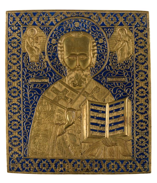 Icona da viaggio raffigurante San Nicola di Mira