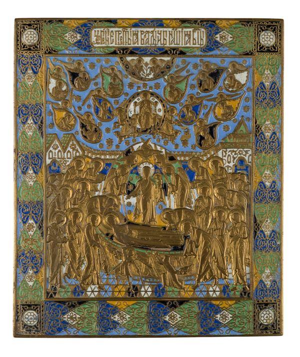 Icon depicting the Dormition of the Virgin