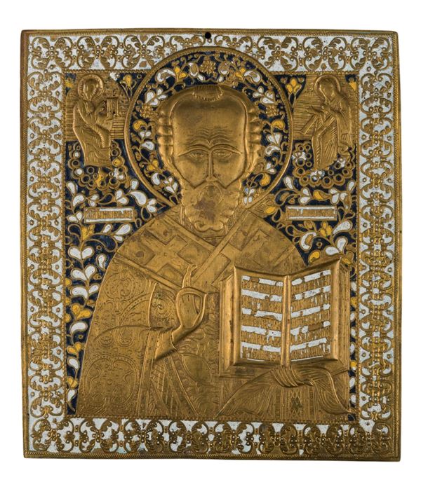 Icona da viaggio raffigurante San Nicola di Mira