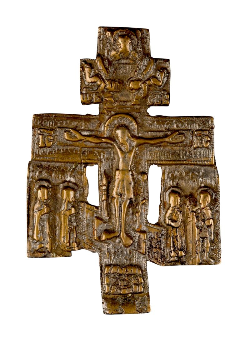 Fusione in bronzo, Croce pettorale raffigurante la Crocifissione (XVIII secolo)