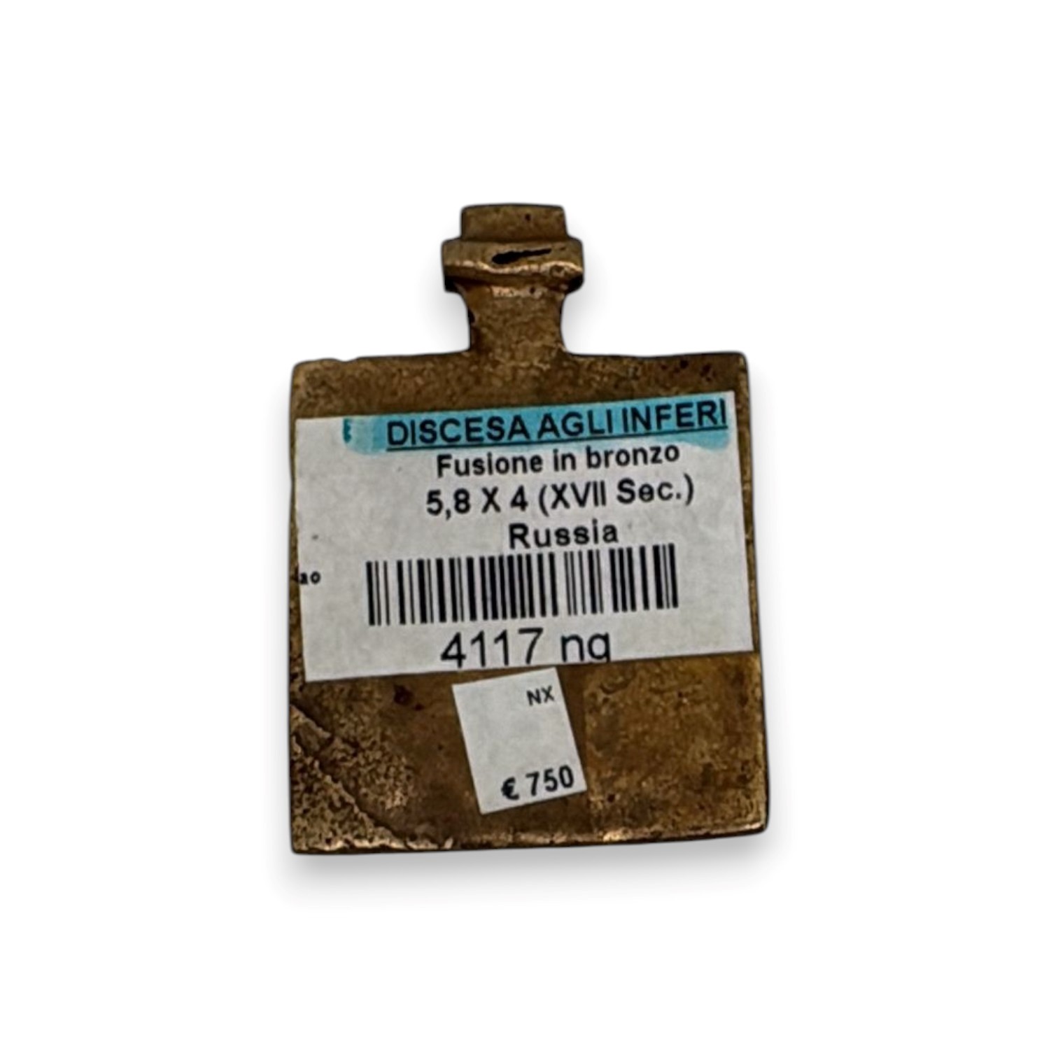 Icona pettorale raffigurante l’Anastasis, fusione in bronzo, XIX secolo