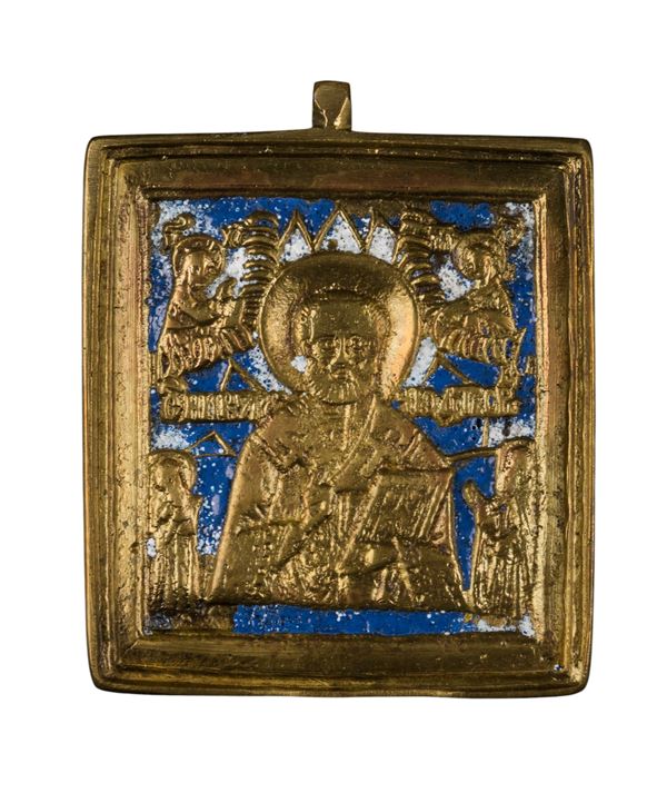 Icona da viaggio raffigurante San Nicola di Mira