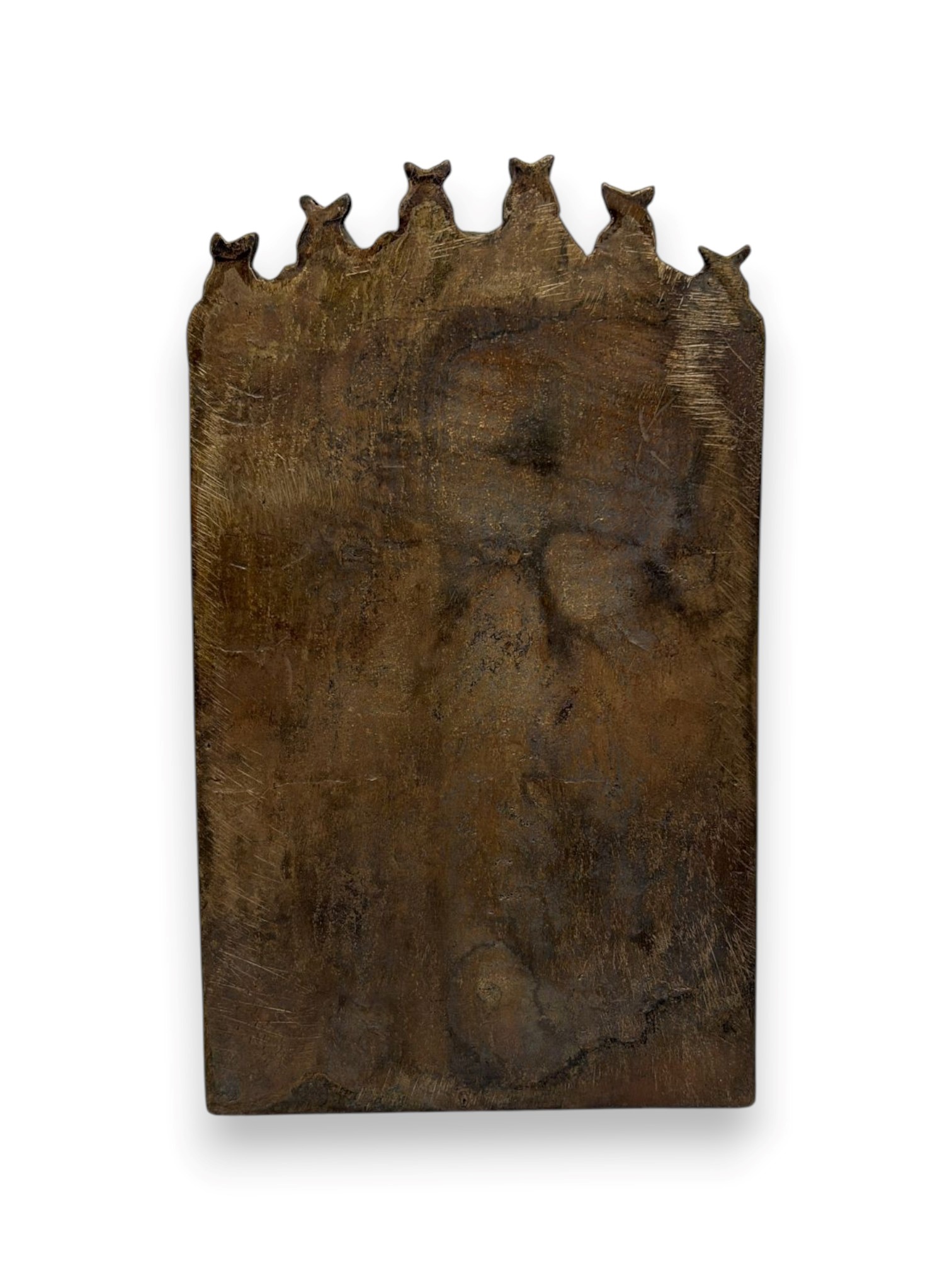 XIX secolo, Icona da viaggio raffigurante San Nicola di Mozhaisk, fusione in bronzo con smalti po...