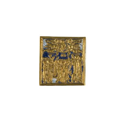 Icona da viaggio, Ascensione, fusione in bronzo e smalti policromi (XIX secolo)