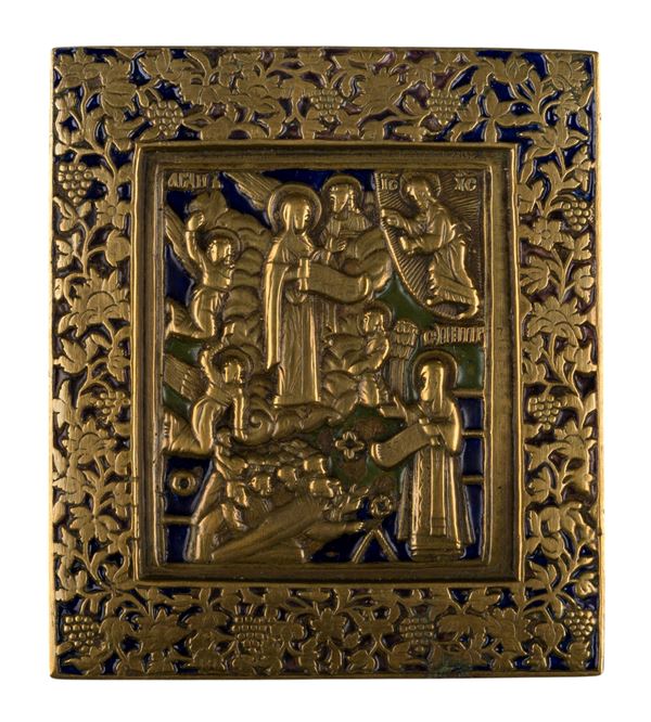 Travel icon depicting the Bogolyubskaya Mother of God