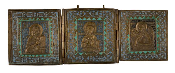 Travel triptych depicting the Deesis