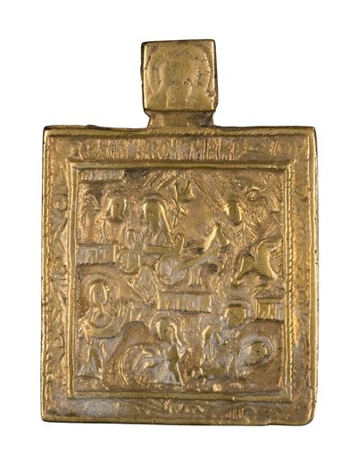 Icona da viaggio, Ciclo Pasquale (Anastasis e Risurrezione), fusione in bronzo,  XIX secolo