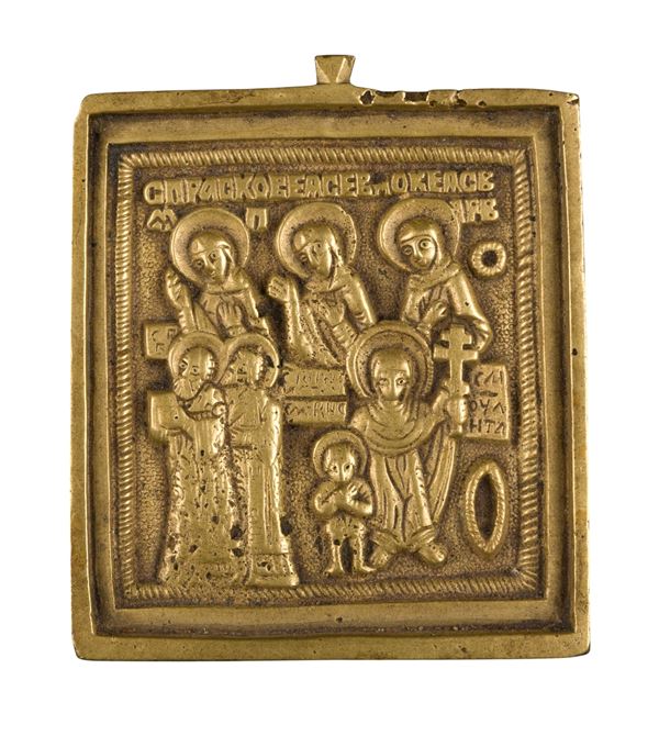 Piccola icona da viaggio raffigurante il martirio di Quirico e Giulitta