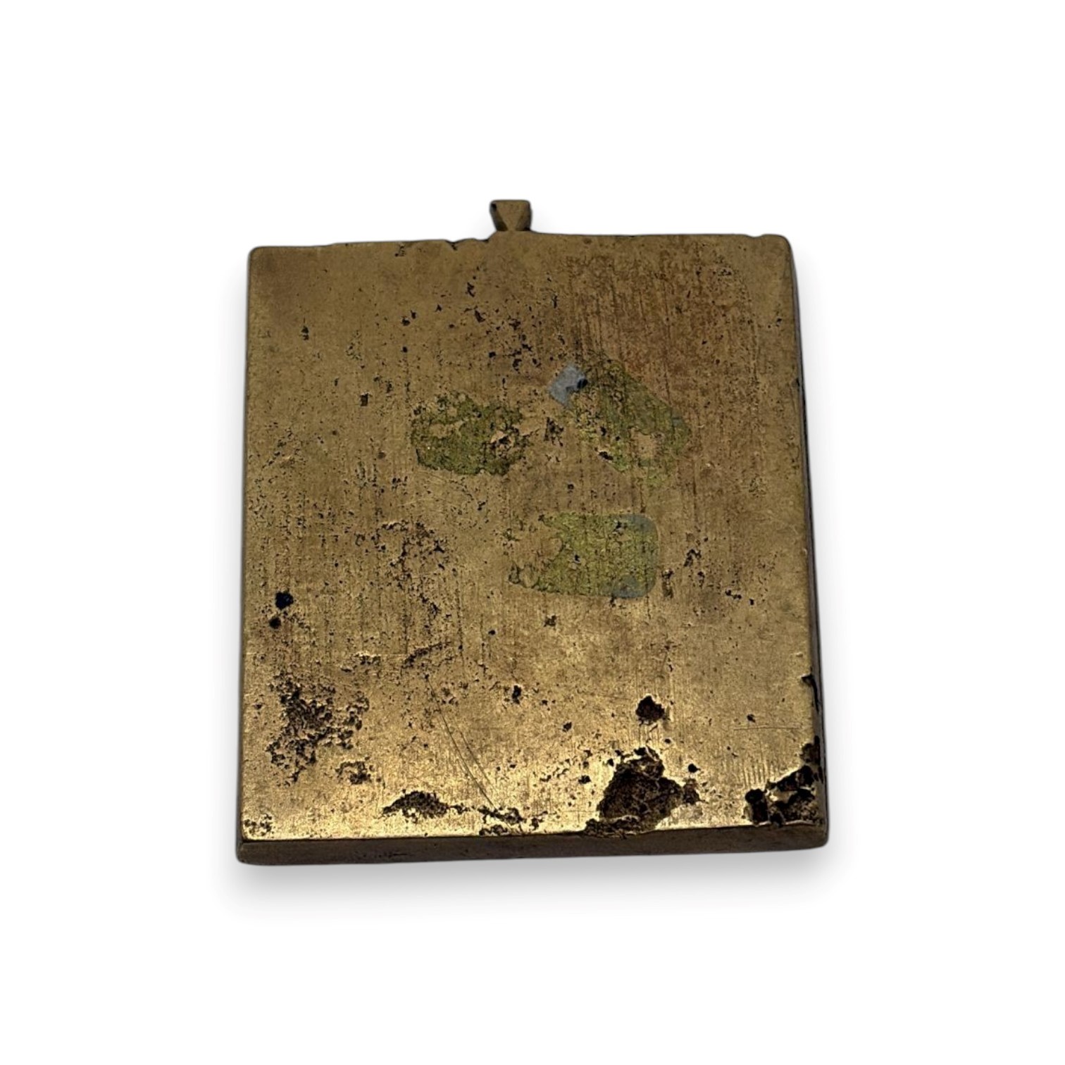 Martirio di san Quirico e santa Giulitta, piccola icona da viaggio in bronzo fuso, XIX secolo