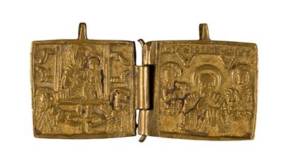 Dittico da viaggio, Deesis allargata, fusione in bronzo (XVIII secolo)