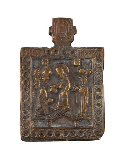 Icona pettorale raffigurante l’Anastasis, fusione in bronzo, XVIII secolo