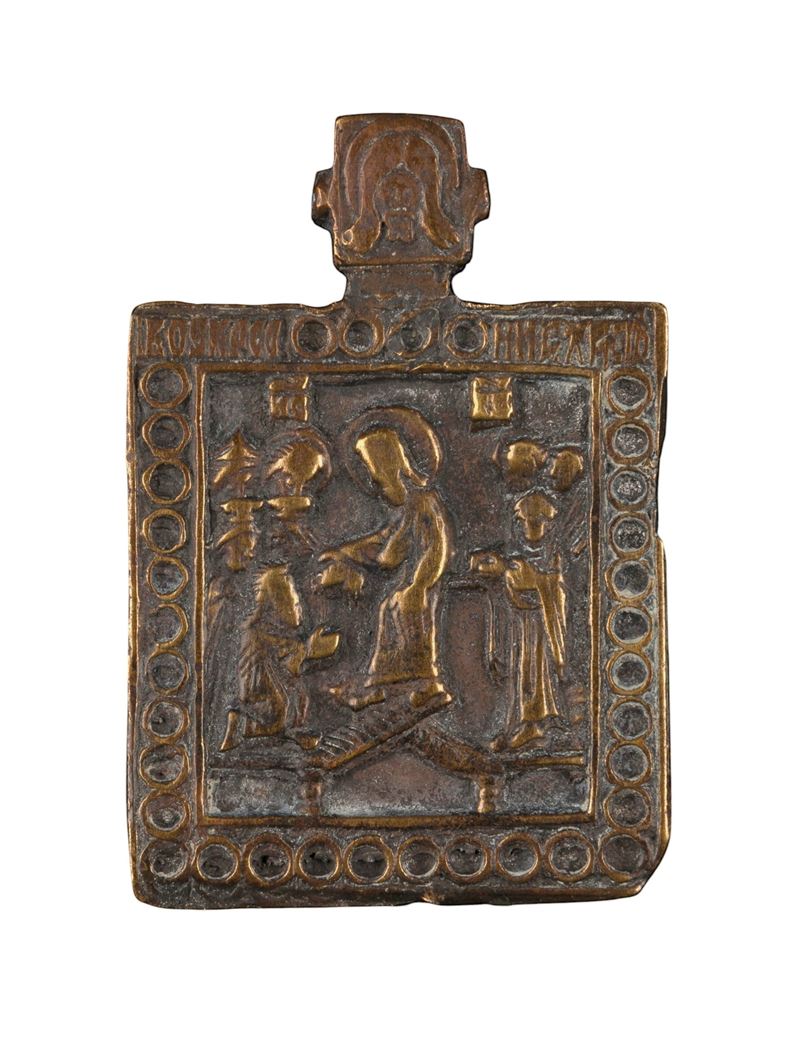 Icona pettorale raffigurante l’Anastasis, fusione in bronzo, XVIII secolo