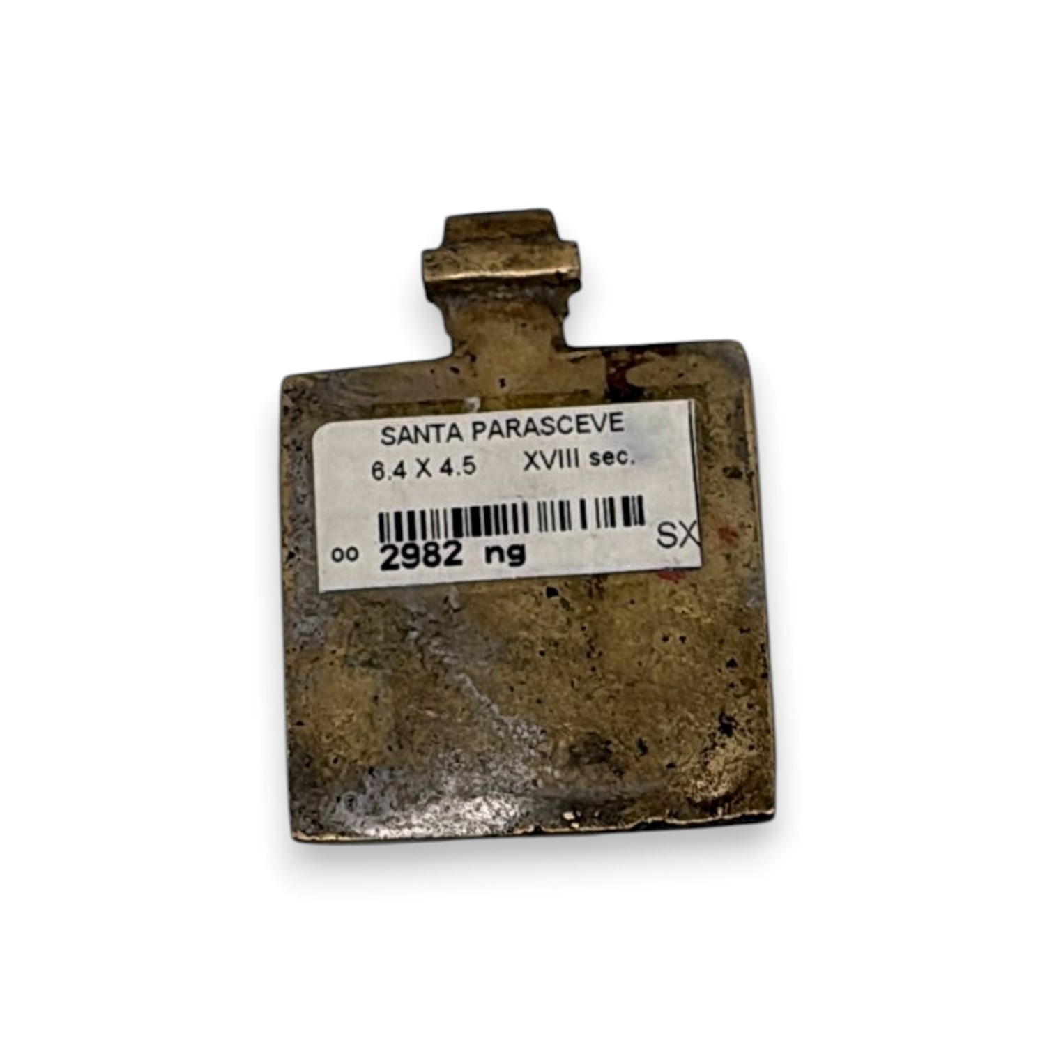 Santa Parasceva, icona pettorale in bronzo fuso, XIX secolo