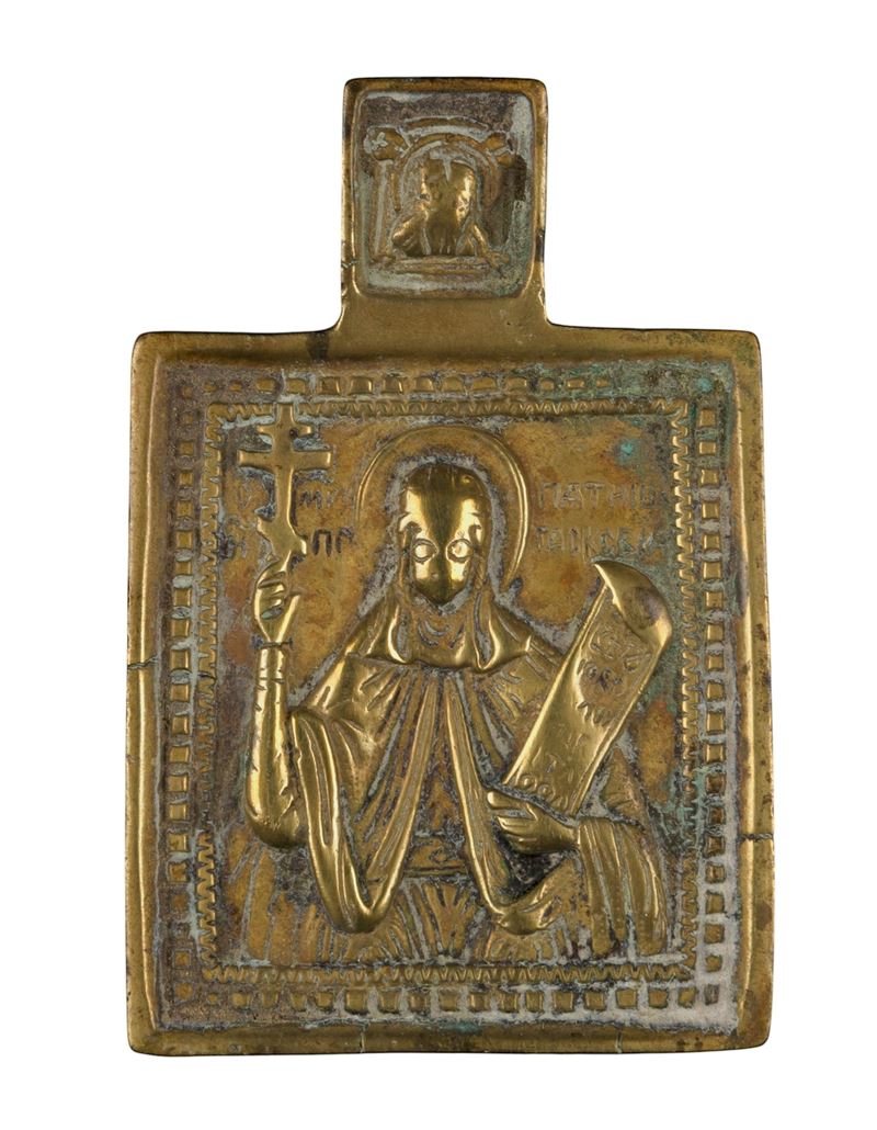 Santa Parasceva, icona pettorale in bronzo (fusione), XIX secolo