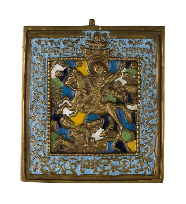 Travel icon depicting Saints Boris and Gleb