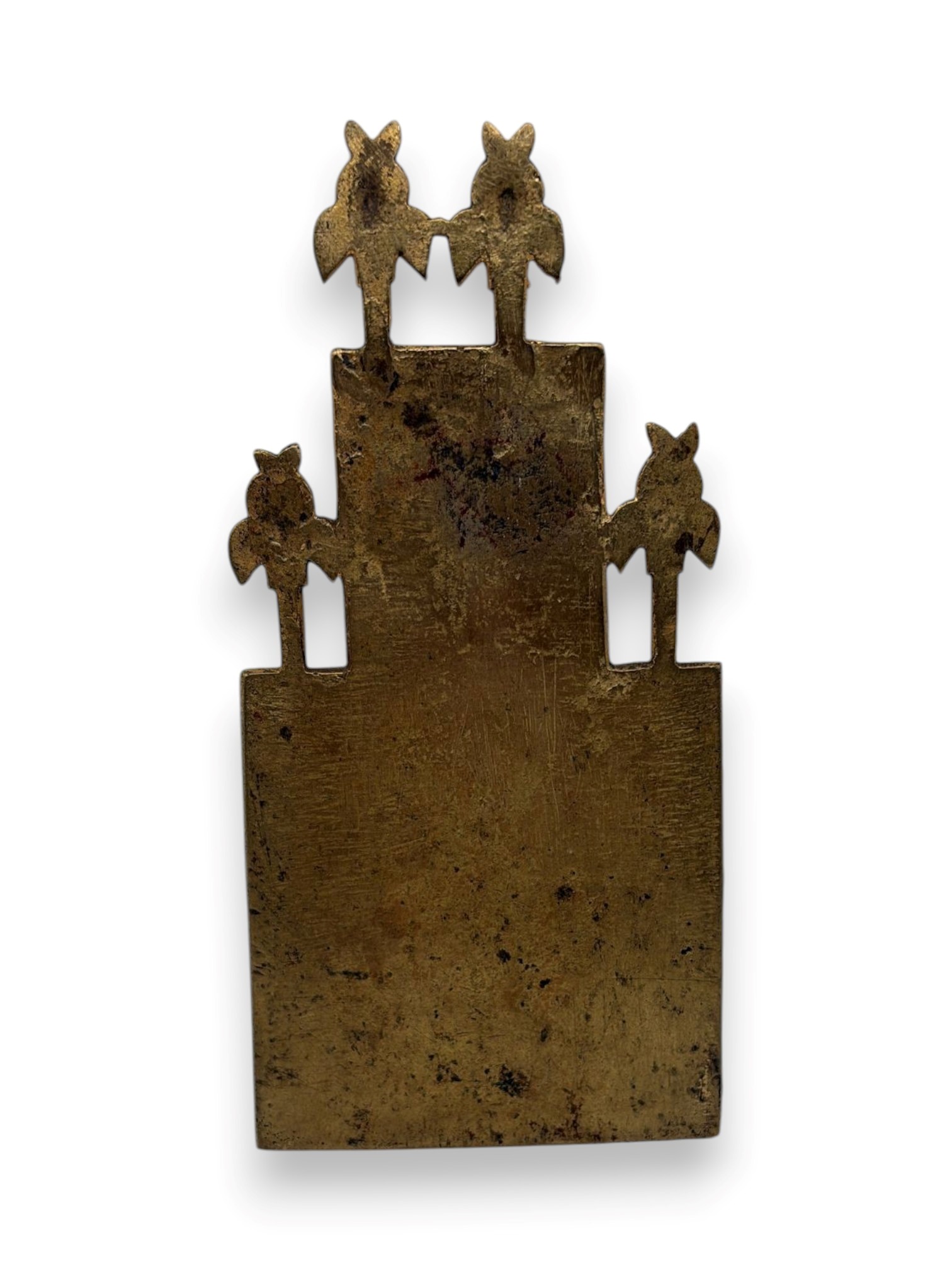 Icona da viaggio della Madre della Consolazione, fusione in bronzo e smalti policromi (XIX secolo...