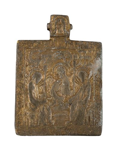 XVIII secolo, Icona pettorale della Trinità, fusione in bronzo