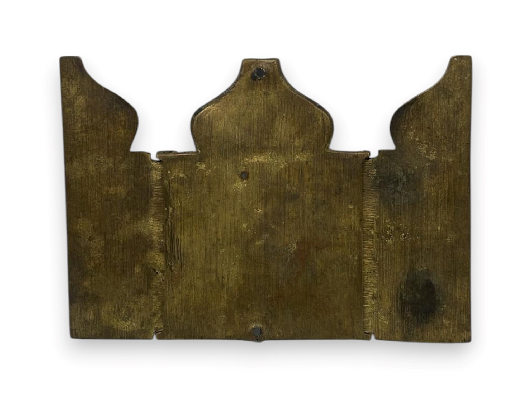 Trittico da viaggio, Madre della Consolazione, fusione in bronzo e smalti policromi,  XIX secolo