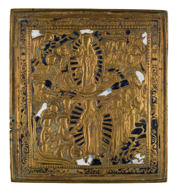 Travel icon depicting the Paschal Cycle (Anastasis and the Resurrection from the Tomb)