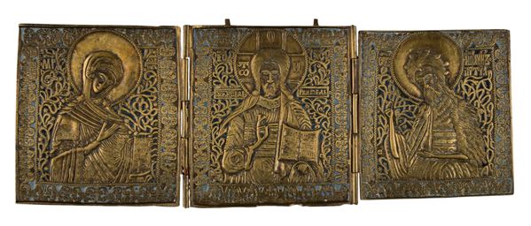 Travel triptych depicting the Deesis