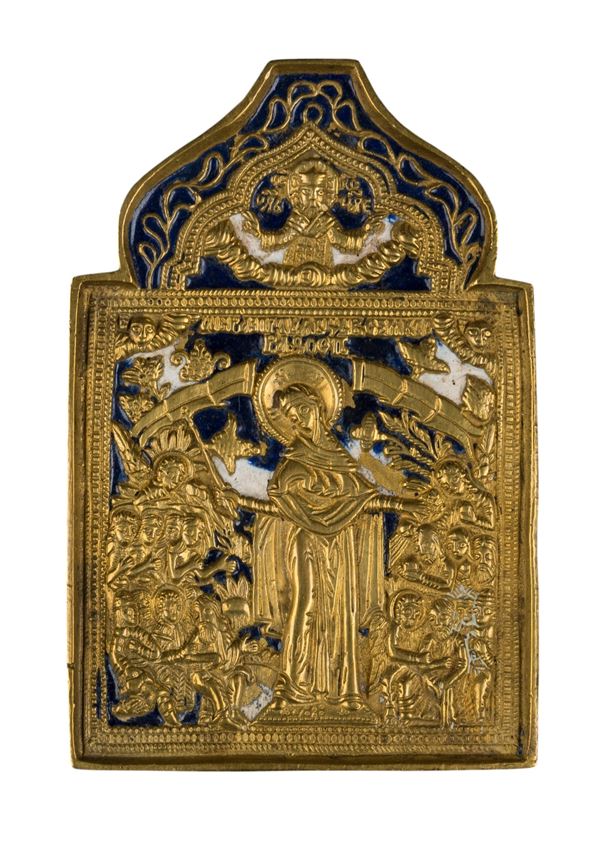 Travel icon depicting the Mother of Consolation