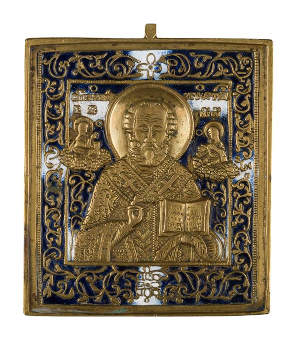 Icona da viaggio raffigurante San Nicola di Mira