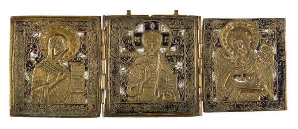 Travel triptych depicting the Deesis