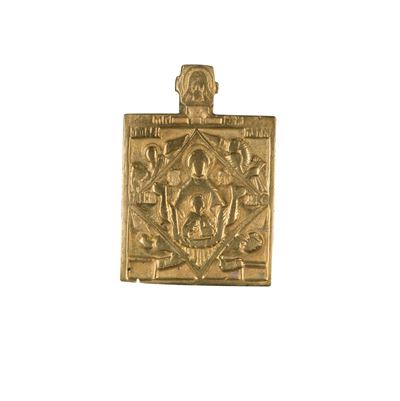 Icona pettorale raffigurante la Vergine del Segno, fusione in bronzo (XIX secolo)