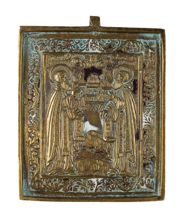 Travel icon depicting Saints Zosima and Savvaty