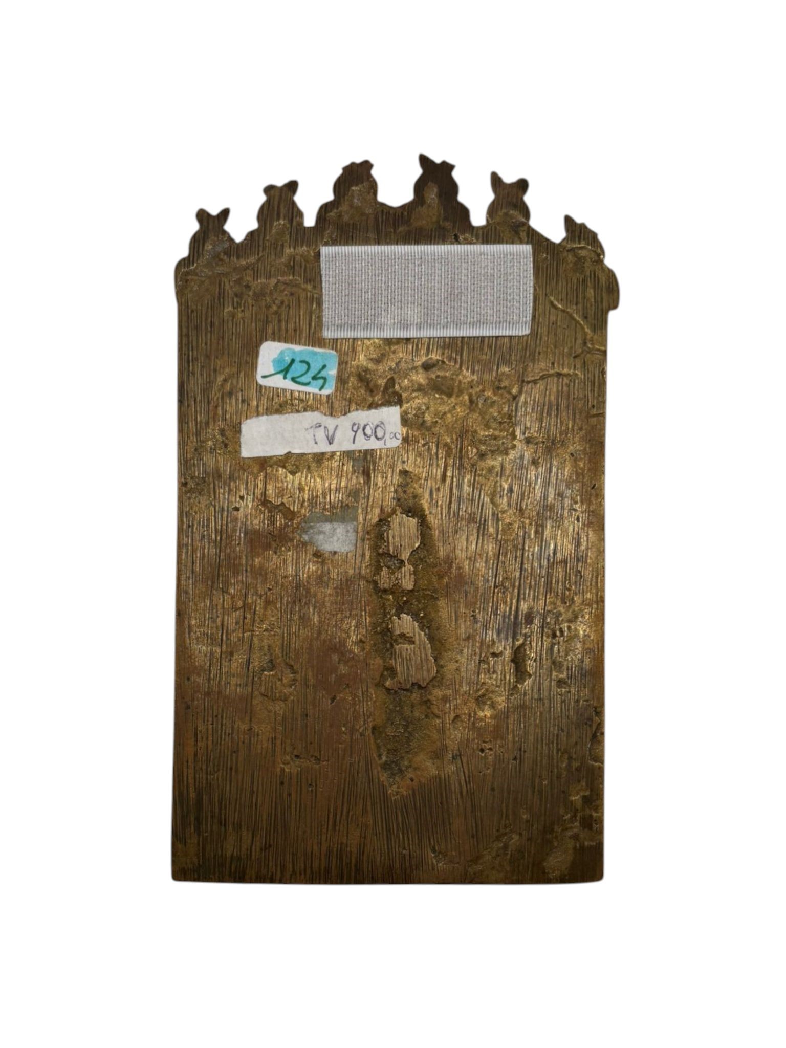 Icona da viaggio raffigurante San Nicola di Mozajsk, fusione in bronzo con smalti policromi (XIX ...