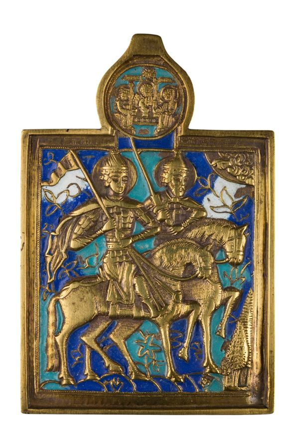 Travel icon depicting Saints Boris and Gleb