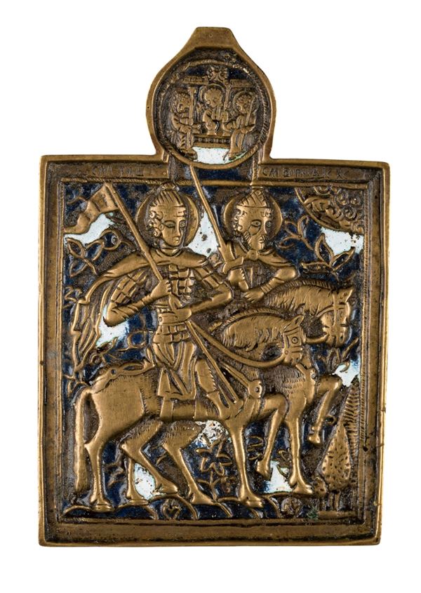 Travel icon depicting Saints Boris and Gleb