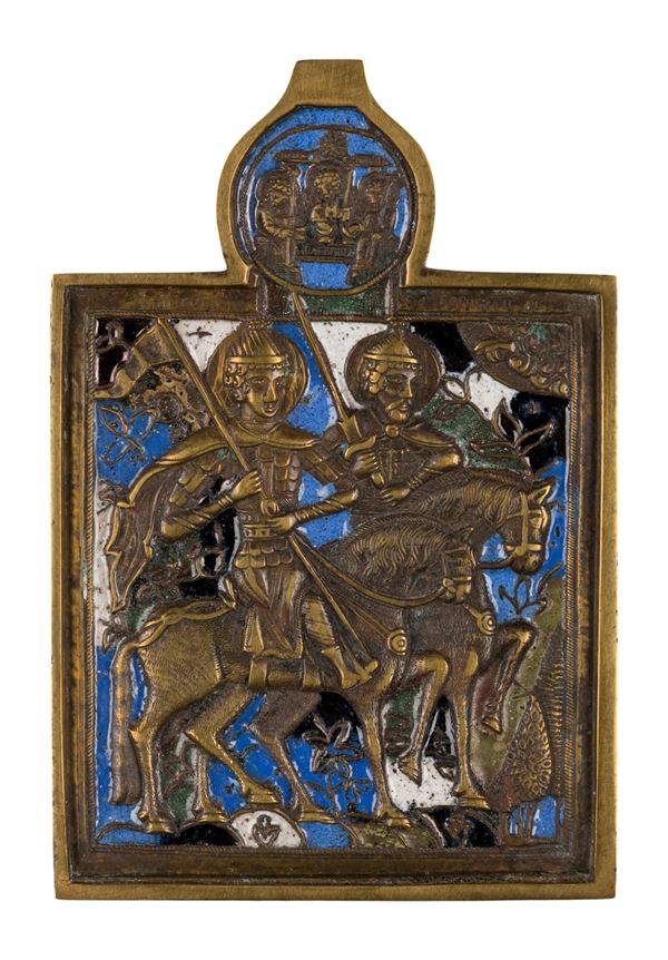Travel icon depicting Saints Boris and Gleb