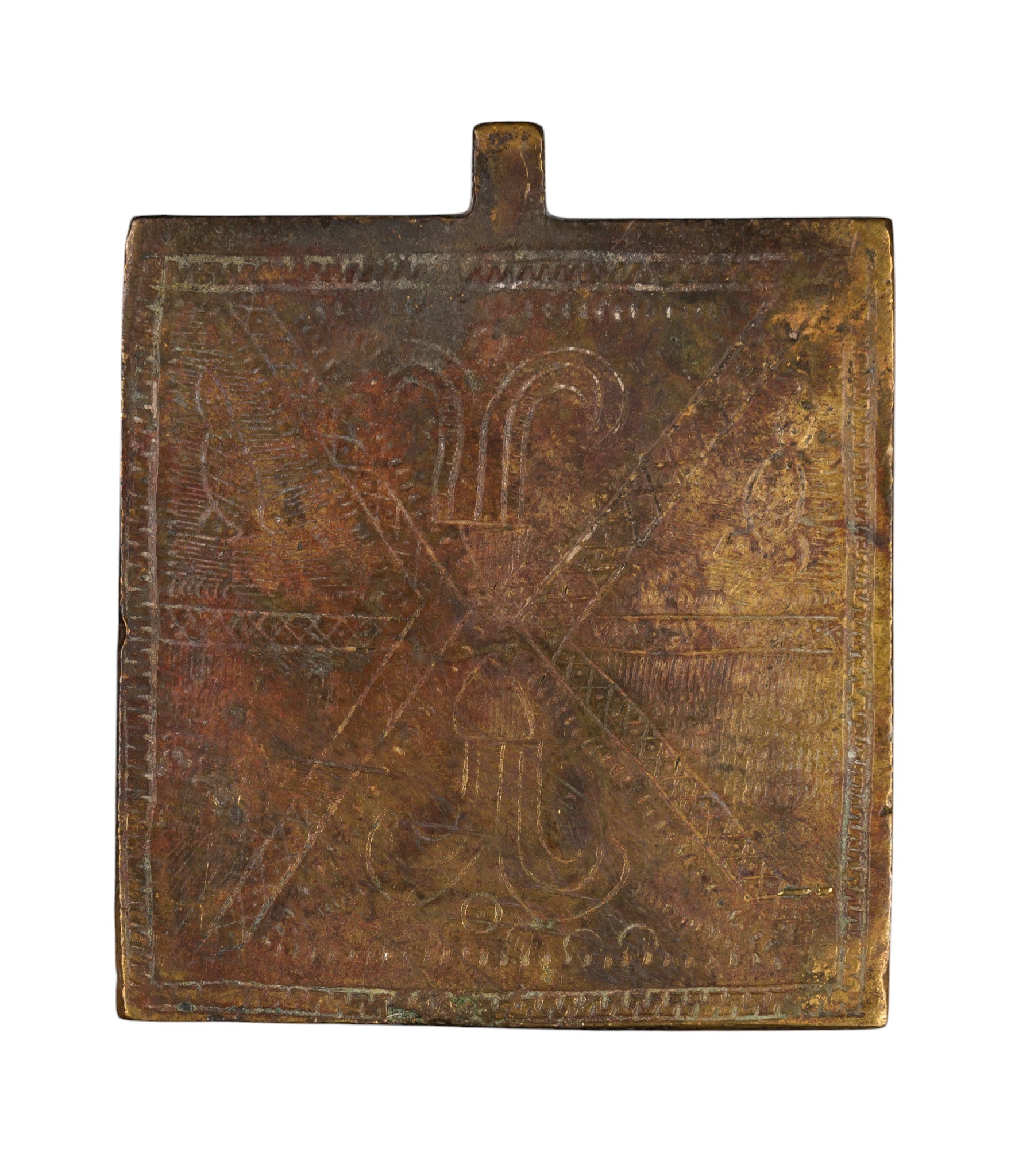 Icona da viaggio di Sant’Antipa, fusione in bronzo con smalti policromi, XIX secolo