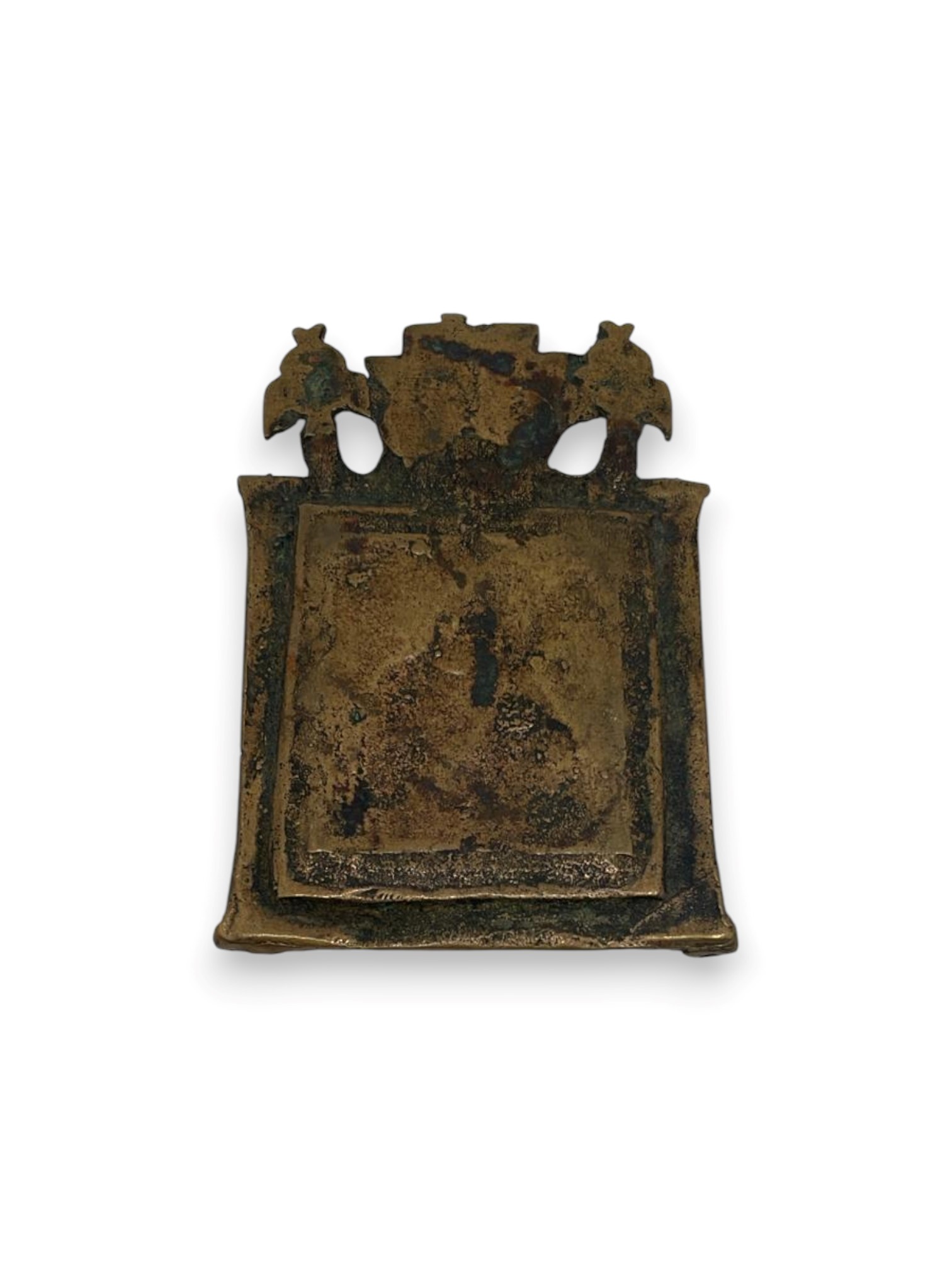 Icona da viaggio, Vergine Eleousa, fusione in bronzo, XIX secolo