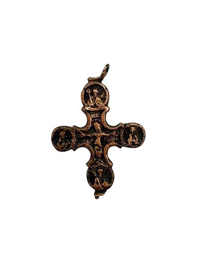 XVIII secolo, Croce pettorale raffigurante la Crocifissione, fusione in bronzo