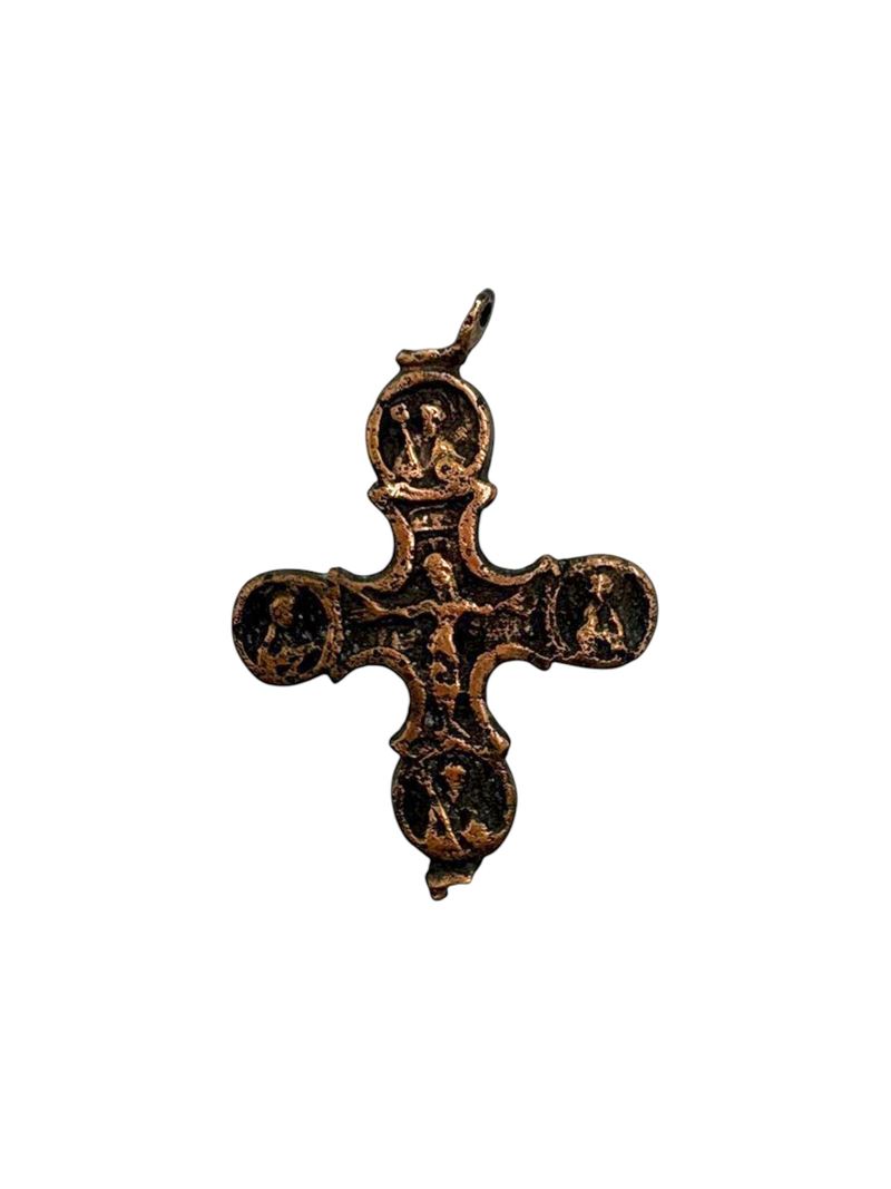 XVIII secolo, Croce pettorale raffigurante la Crocifissione, fusione in bronzo