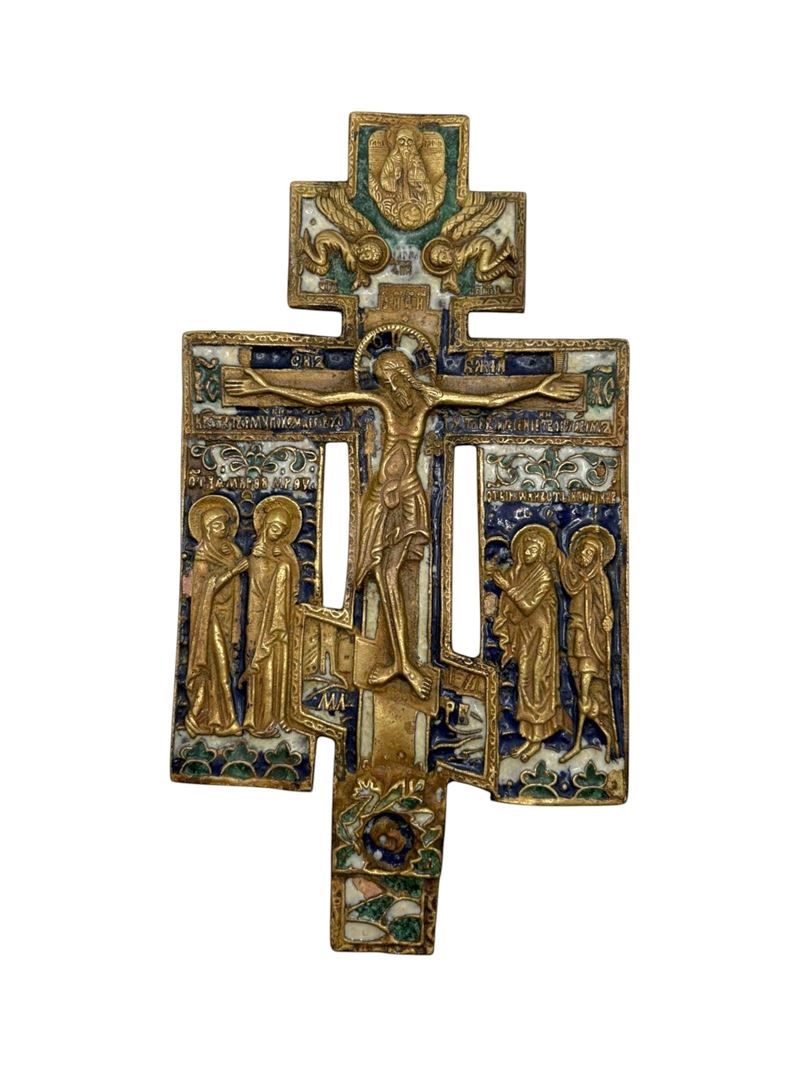 Croce da Kiot, fusione in bronzo e smalti policromi (XIX secolo)