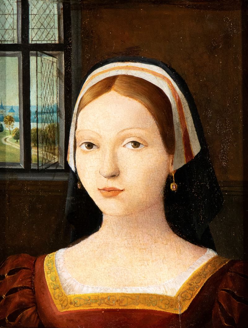 Ritratto di giovane nobildonna con orecchini di rubino