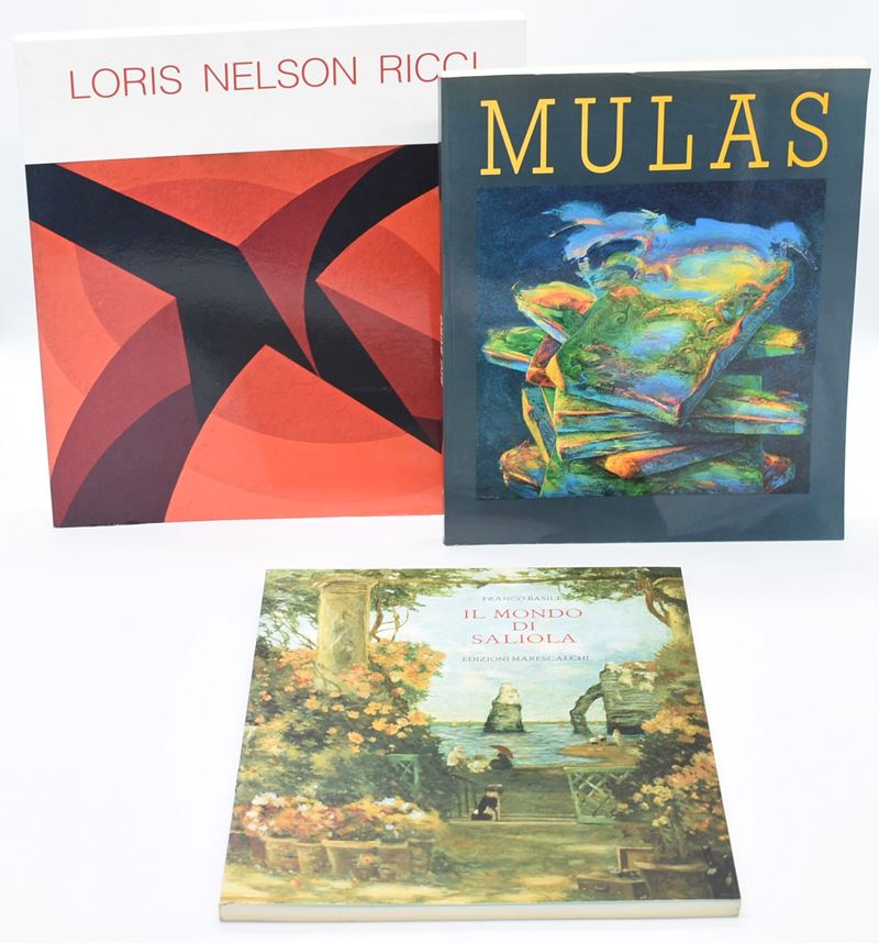 Libri d’arte italiana contemporanea (3 volumi) su cataloghi illustrati